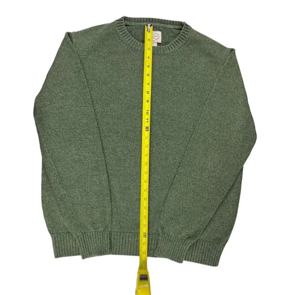 St. John’s Bay Pullover Sweater Crewneck Green Marled Cotton Size XL Fisherman - Picture 7 of 10